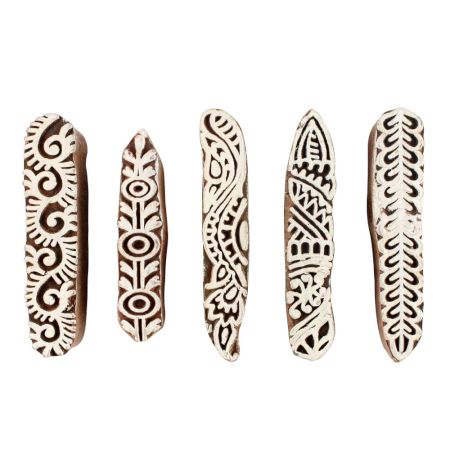 Set of 5 Piece New Mix Wooden Printing Blocks